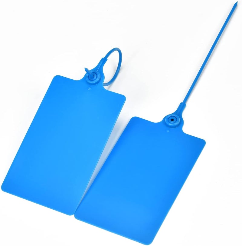 LeadSeals 100 Plastic Shipping Tags - Waterproof, Writable, Hanging Tags with One Marker Pen (Navy Blue) - Image 3